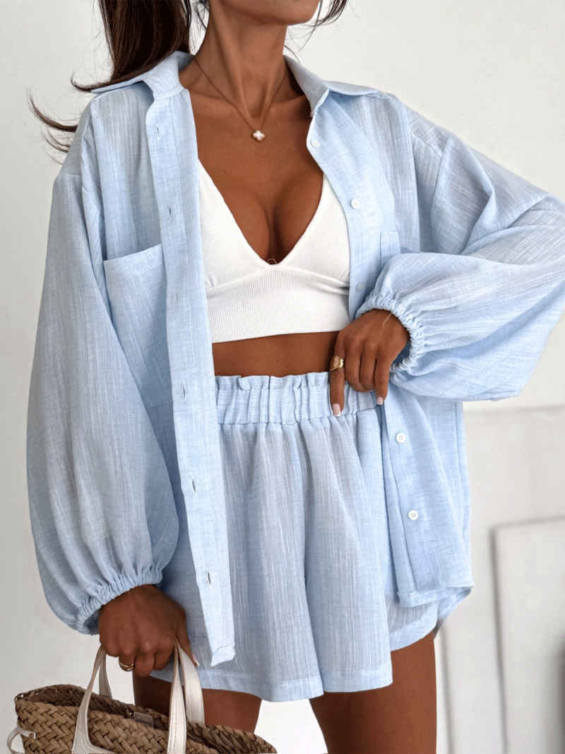 Bawełniany komplet z krótkimi...