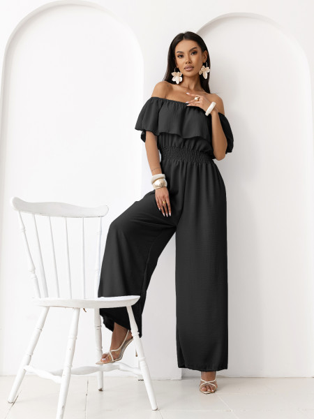 Kombinezon z odkrytymi ramionami BELVORIA - czarny 2