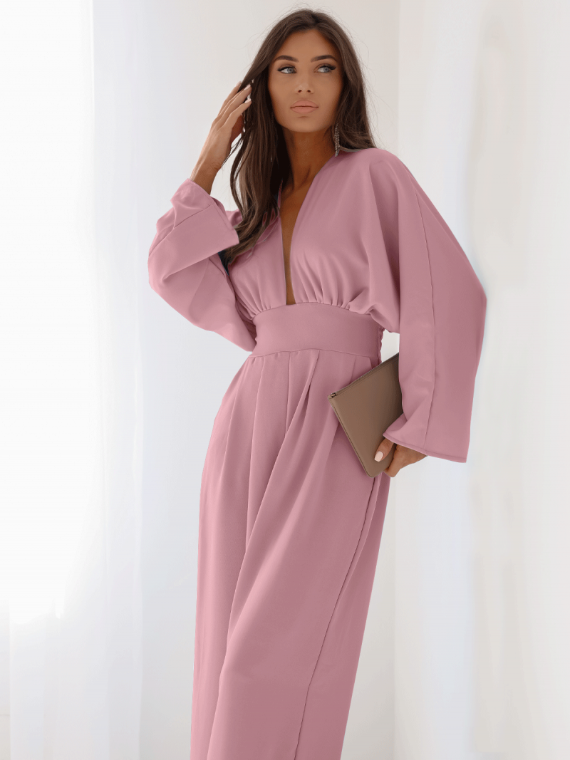 Kombinezon z szerokimi nogawkami LACEY - brudny róż