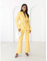 Garnitur marynarka i proste spodnie SENAY - bananowy