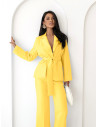 Garnitur marynarka i proste spodnie SENAY - cytrynowy