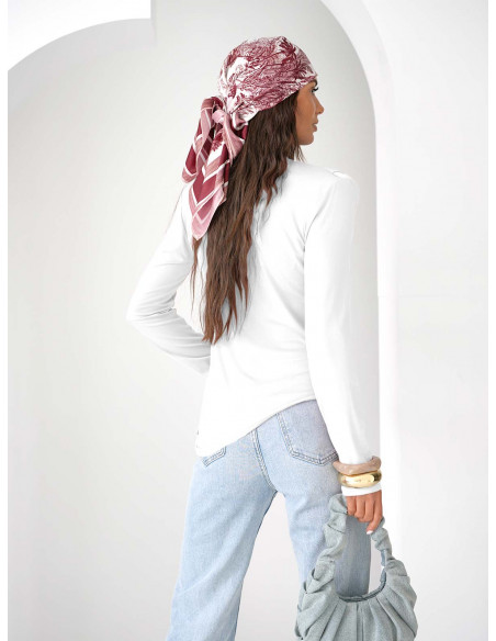 Wiskozowa bluzka z asymetrycznym dołem ELTRA - biała