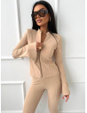 Dopasowany komplet bluza i legginsy PALERMO - beżowy