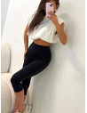 Legginsy rybaczki z wysoką gumą URBII - czarne