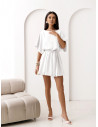Kobieca sukienka mini oversize SIMONE - biała