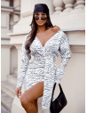 Bawełniana sukienka mini w print VESTINA - wzór 2
