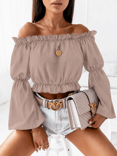 Kobieca bluzka hiszpanka LAVENA - mocha mousse