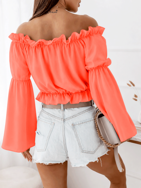 Kobieca bluzka hiszpanka LAVENA - neon orange
