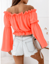 Kobieca bluzka hiszpanka LAVENA - neon orange