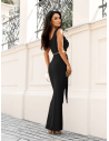 Komplet crop top z maxi spódnicą LUVIA - czarny