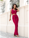 Komplet crop top z maxi spódnicą LUVIA - fuksjowy