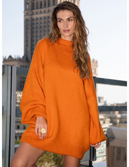 Sweter oversize z szerokimi rękawami KYVEL - orange
