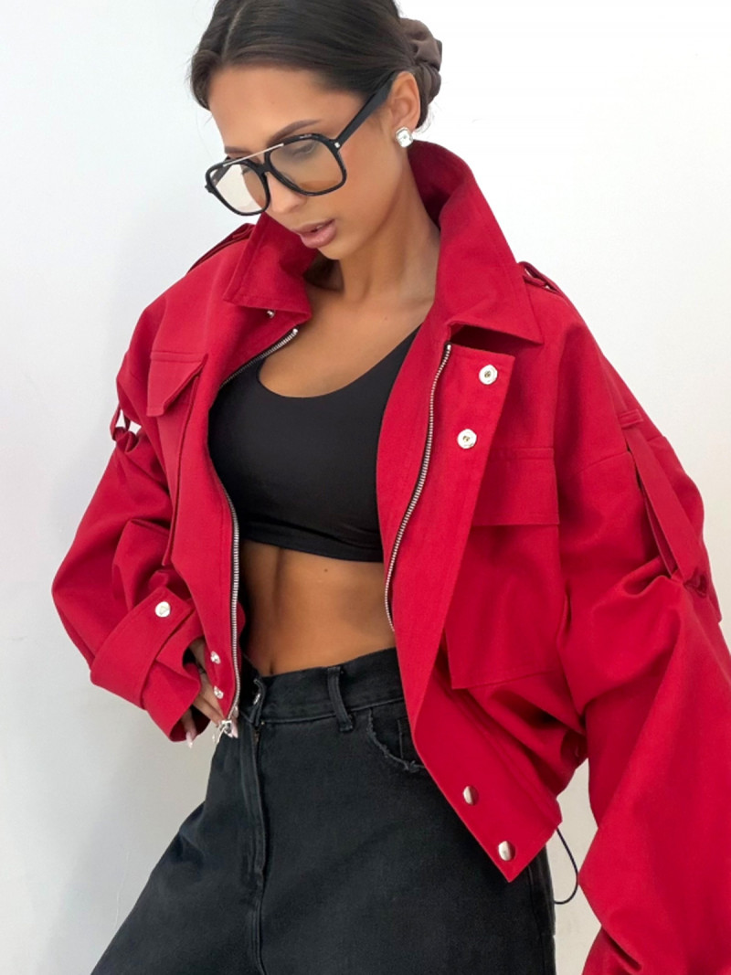 Stylowa krótka kurtka bomberka ISEULT...