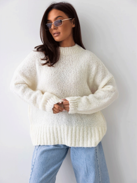 Moherowy sweter oversize MAYA - ecru