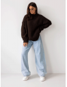 Moherowy sweter oversize MAYA - czekoladowy