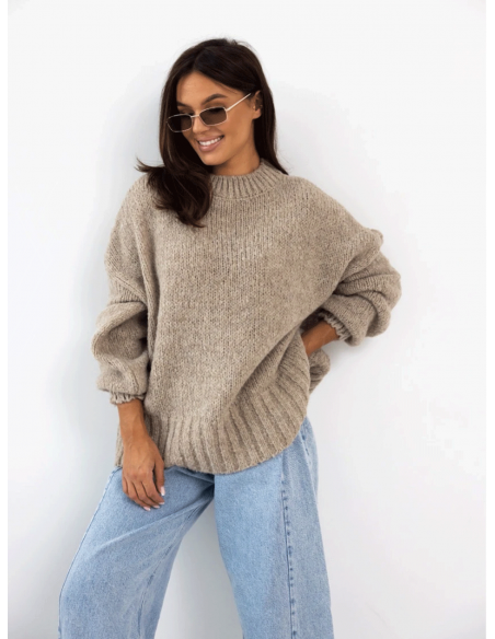 Moherowy sweter oversize MAYA - mocca