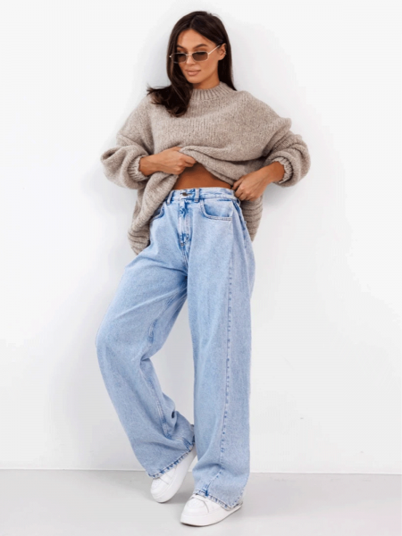 Moherowy sweter oversize MAYA - mocca 2