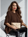 Stylowy sweter oversize AYLINA - czekoladowy