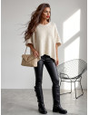Stylowy sweter oversize AYLINA - beżowy