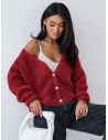 Lekki moherowy sweter kardigan CHIEKO - czerwony