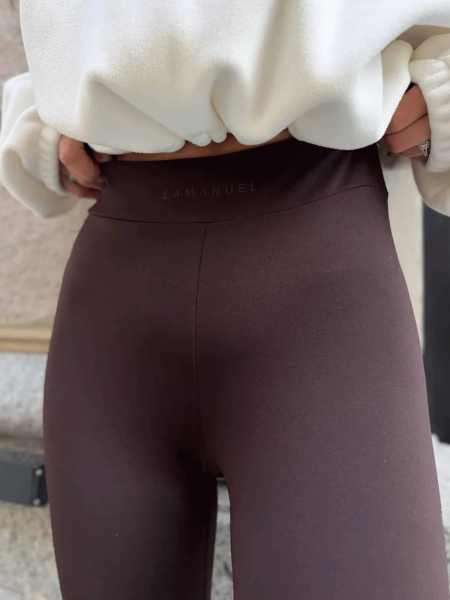 Legginsy z marszczeniem z tyłu BITSY - czekoladowe 2