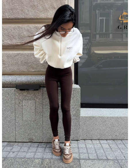 Legginsy z marszczeniem z tyłu BITSY - czekoladowe