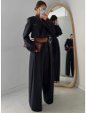 Eleganckie spodnie z zaszewkami ADLEY - czarne
