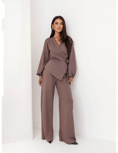 Stylowy komplet z tencelu LORIANA - cappuccino