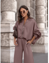 Masełkowy dres z szerokimi spodniami SORGO - mocha mousse