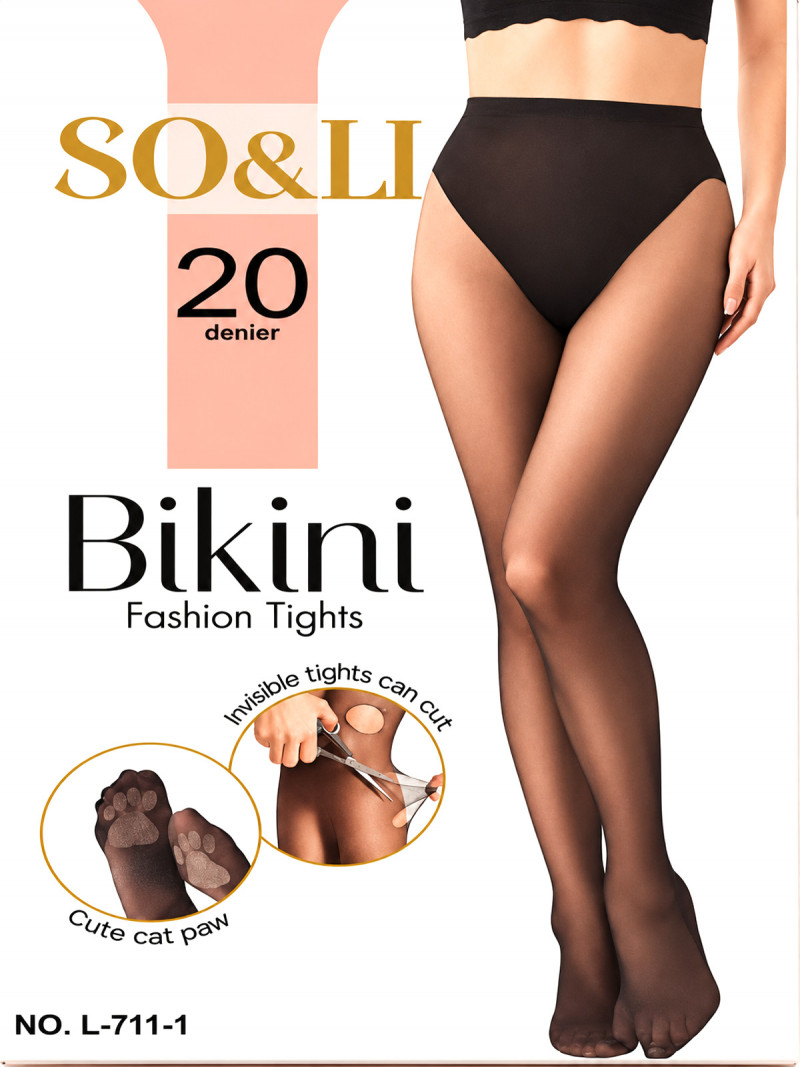 Rajstopy gładkie 20DEN bikini - czarne